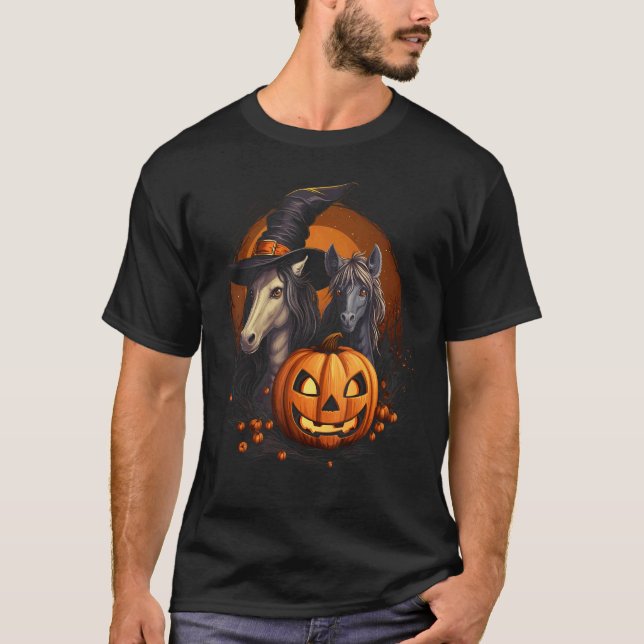Camisetas Gráficas de Halloween de Pônei Galês e C (Frente)