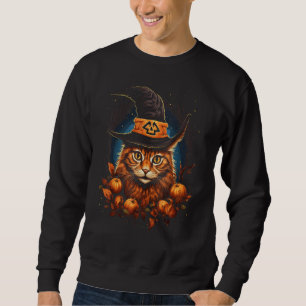 Camisetas Gráficas do Dia das Bruxas de Gato Tigre