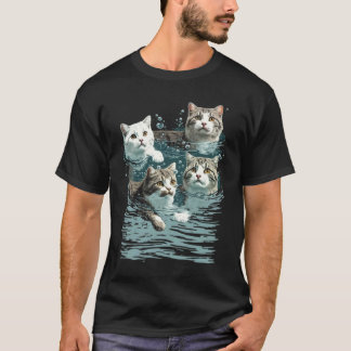 Camisetas Gráficas Esquadrão de Natação de Gatos H