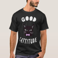 Camisetas Gráficas Femininas de Gato Atitude Femin