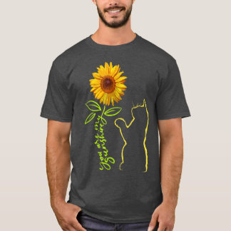 Camisetas Gráficos De Gato, Gato De Girassol T, Ga