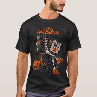camisetas halloween divertidas esqueleto assustado