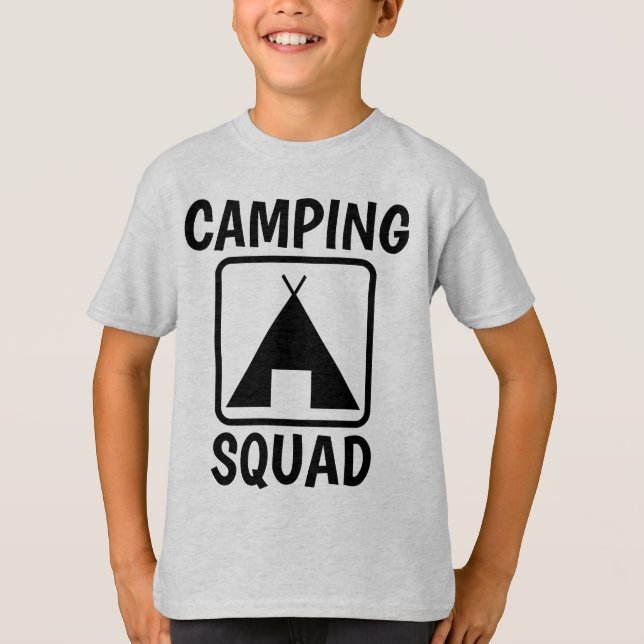 Camisetas infantis CAMPING SQUAD (Frente)