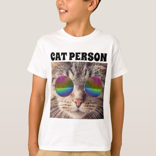 Camisetas infantis com GATO USANDO ÓCULOS DE SOL A (Frente)