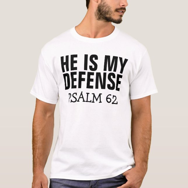 Camisetas judaicas messiânicas, Ele é a minha defe (Frente)