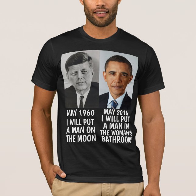 Camisetas KENNEDY OBAMA HOMEM NA LUA BANHEIRO (Frente)