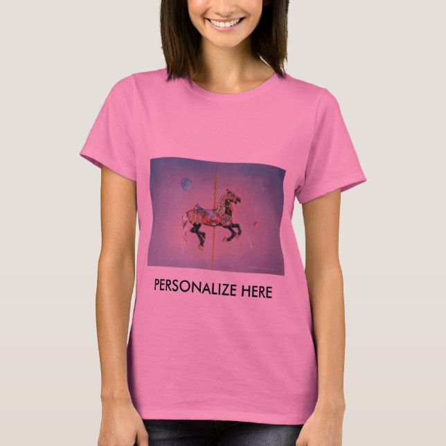 Camisetas Longas De Lingança - Cavalo Carrossel De (Frente)