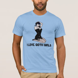 Camisetas Masculinas Amo Garotas Goth