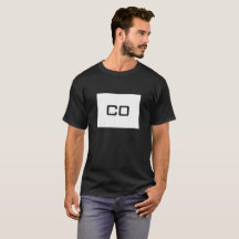 Camisetas masculinas da abreviatura do Co do mapa