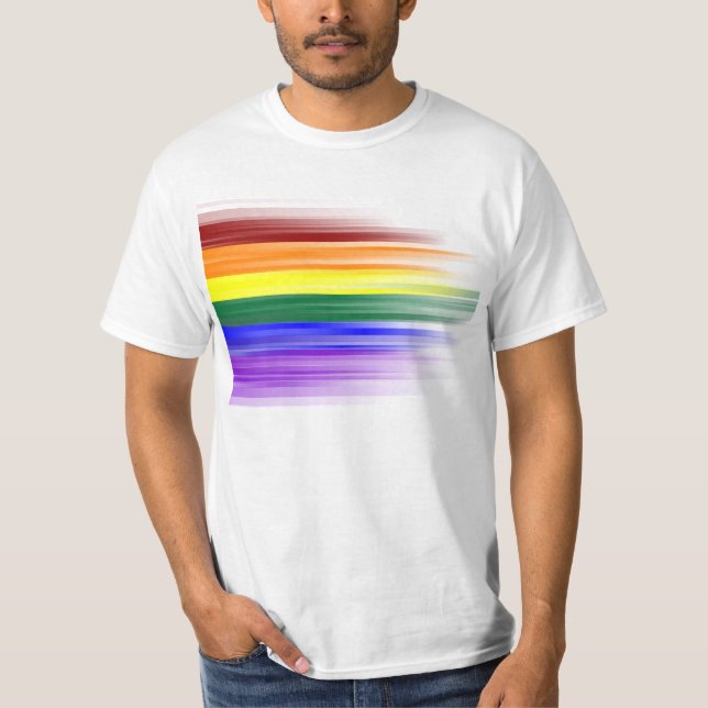 Camisetas masculinas da bandeira do arco-íris (Frente)