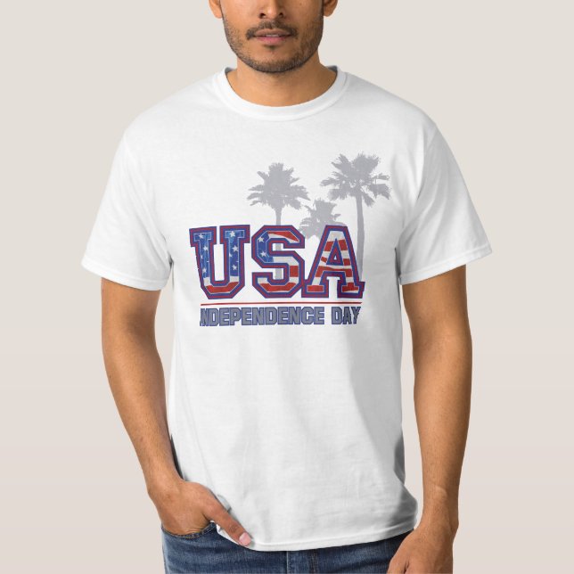 Camisetas masculinas do Dia da Independência do Pa (Frente)
