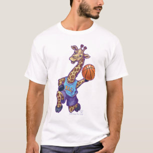Camisetas masculinas do girafa do basquetebol