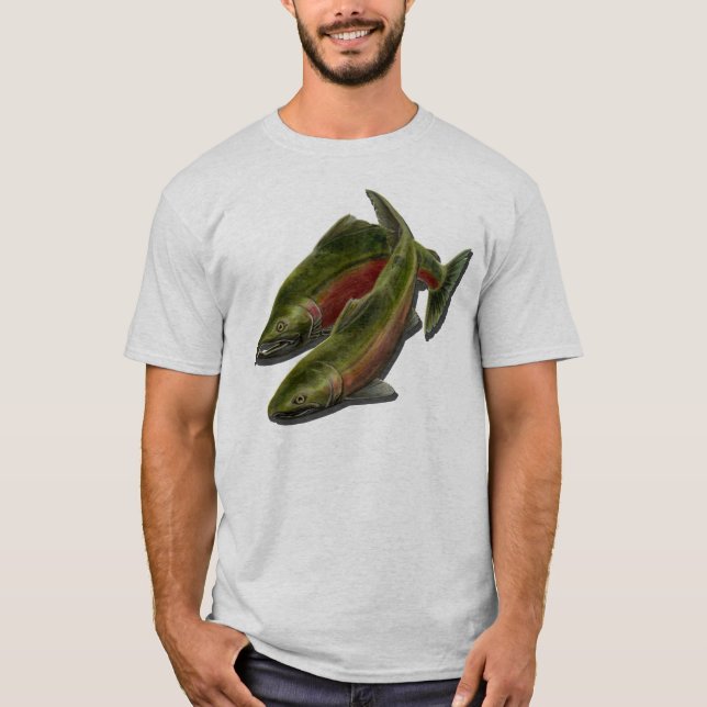 Camisetas masculinas dos salmões de Coho das (Frente)
