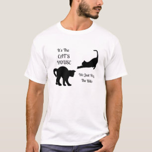 Camisetas masculinas engraçadas da casa do gato