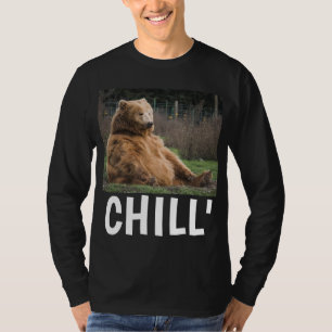 CAMISETAS MASCULINAS ENGRAÇADAS DE URSO CINZENTO '