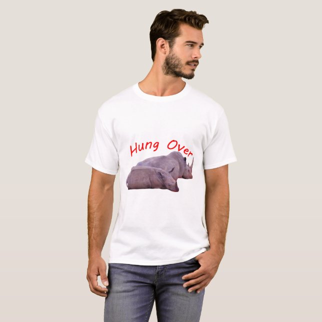 Camisetas masculinas Hung Over (Frente Completa)