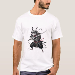 Camisetas masculinas Samurai Rat