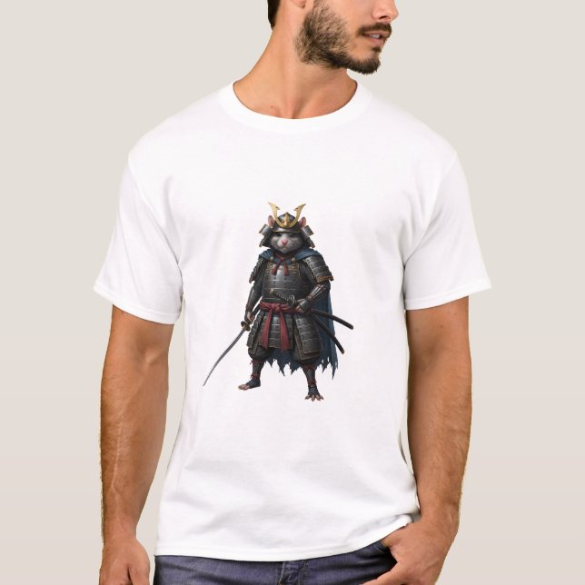Camisetas masculinas Samurai Rat (Frente)