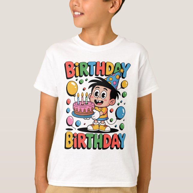 Camisetas Nostálgicas de Aniversário de Desenhos A (Frente)