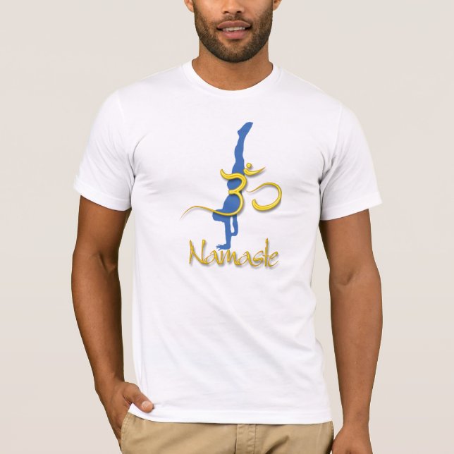 Camisetas om namaste pose de yoga invertido (Frente)