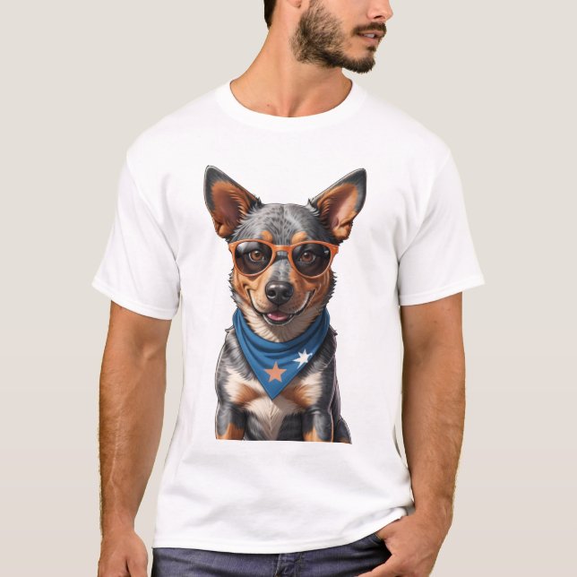 camisetas para cães de boi australiano de salgueir (Frente)