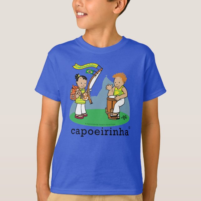 Camisetas para crianças com desenhos de capoeira (Frente)