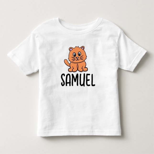 CAMISETAS PARA CRIANÇAS COM NOME DE GATO RUIVO FOF (Frente)