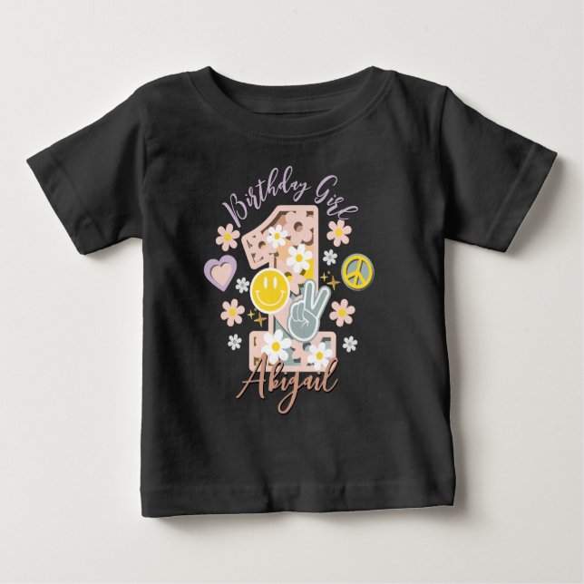 camisetas para crianças no primeiro aniversário da (Frente)