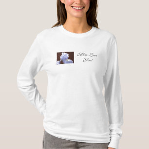 Camisetas para Senhoras Flor Íris Azul 'Mãe Te Ama