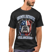 Camisetas Patrióticas do Bulldog Mal-Humorado do D