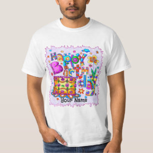 Camisetas personalizadas do Bolo de Feliz Aniversá