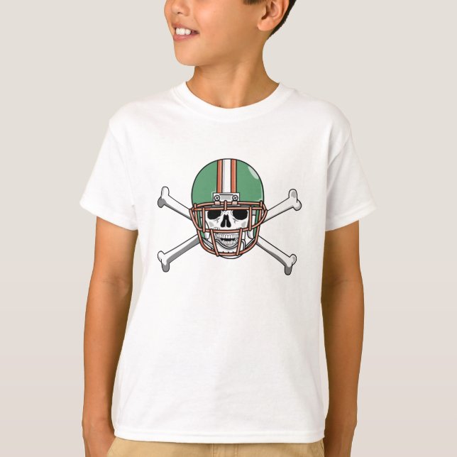 Camisetas Personalizáveis de Crânio de Futebol par (Frente)