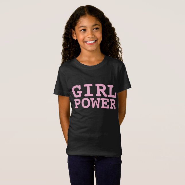 CAMISETAS PRETAS FEMININAS PODER DA GAROTA (Frente Completa)