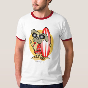 Camisetas Pug Retro Surfin