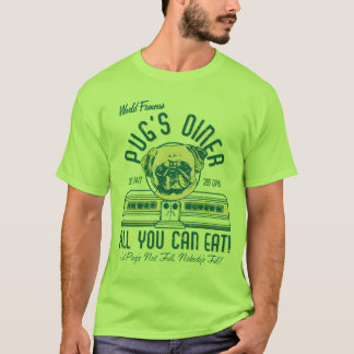 Camisetas Pug's Diner Vintage Retro Style Pug (faw