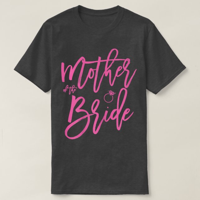 Camisetas Rosa Para Mulheres Mãe Da Noiva  (Frente do Design)