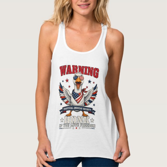 Camisetas sem manga Angry Goose 4 de Julho (Frente)