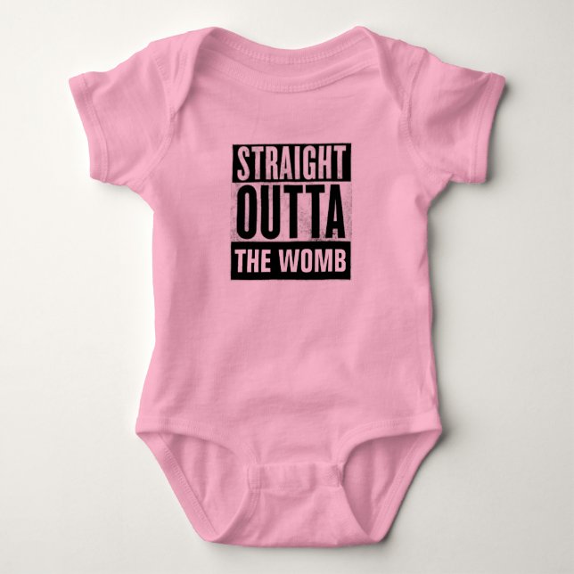 Camisetas STRAIGHT OUTTA THE WOMB, MENINA (Frente)