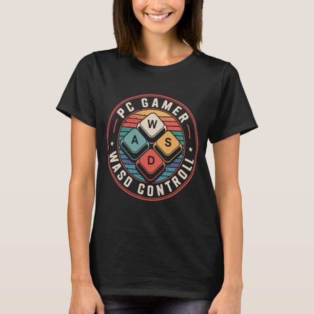 Camisetas WASD para Gamers de PC Teclado de Jogos  (Frente)