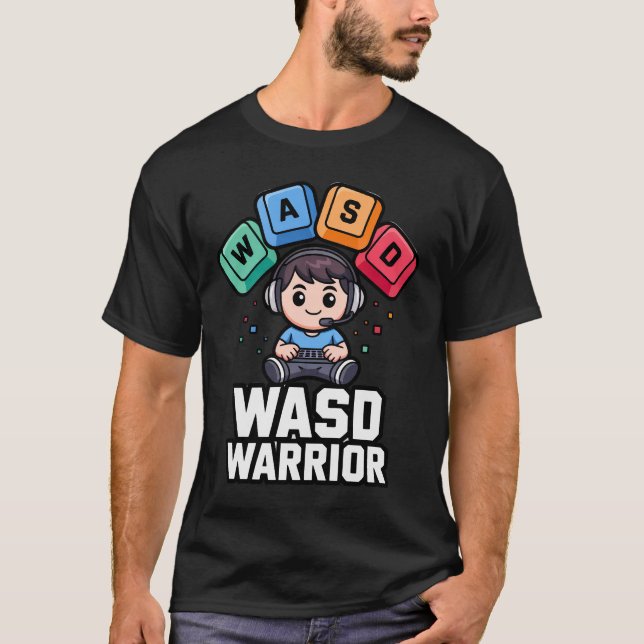 Camisetas WASD Warrior PC Gamer para Gamer (Frente)