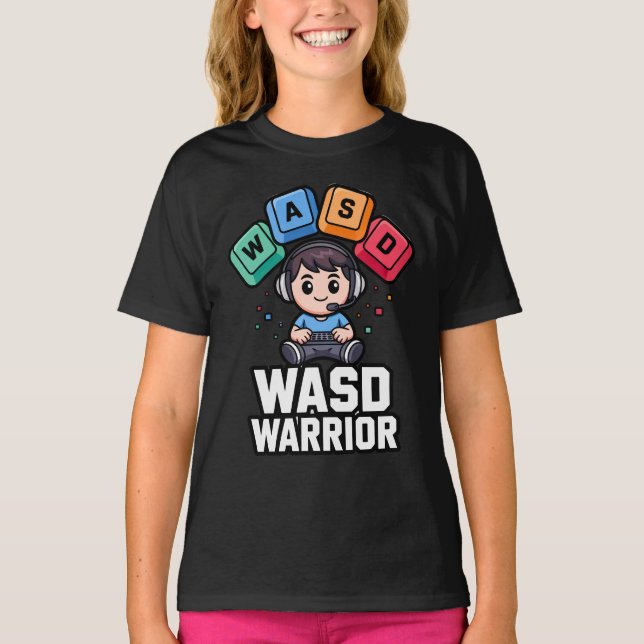 Camisetas WASD Warrior PC Gamer para Jogos (Frente)