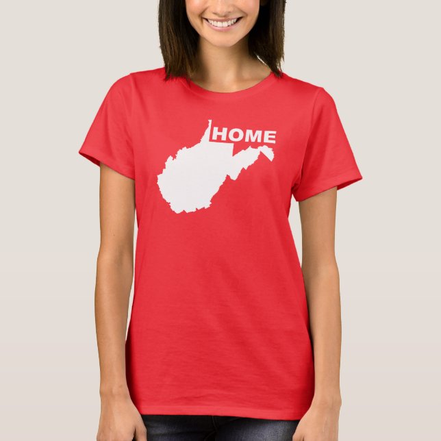 Camisetas West Virginia Casa Longe do Estado (Frente)