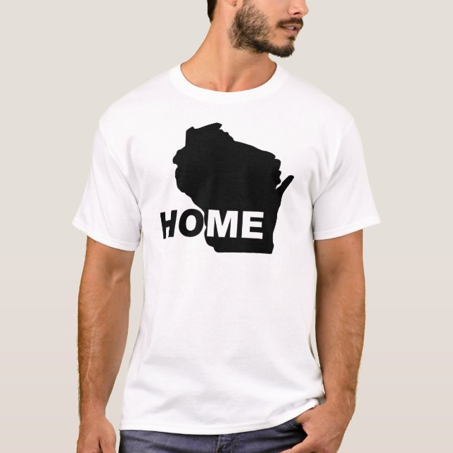 Camisetas Wisconsin Casa Longe do Estado (Frente)
