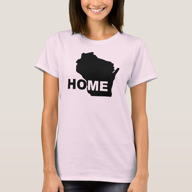 Camisetas Wisconsin Casa Longe do Estado (Frente)