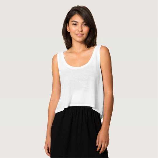Regata Feminina Crop Flowy, Marca Bella, Branco