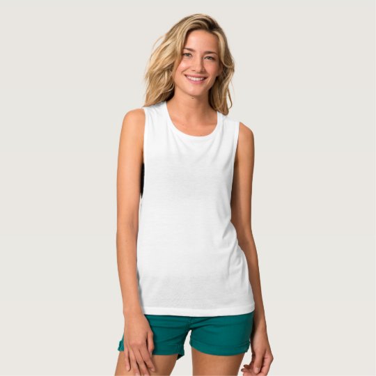 Regata feminina Flowy Muscle, da Bella+Canvas, Branco