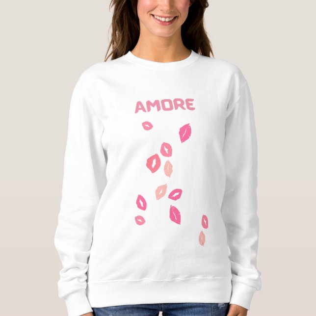 Camisola de Moletom Amore Lip Print (Frente)