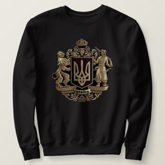 Camisola de Moletom Brasão de Armas da Ucrânia (Frente do Design)