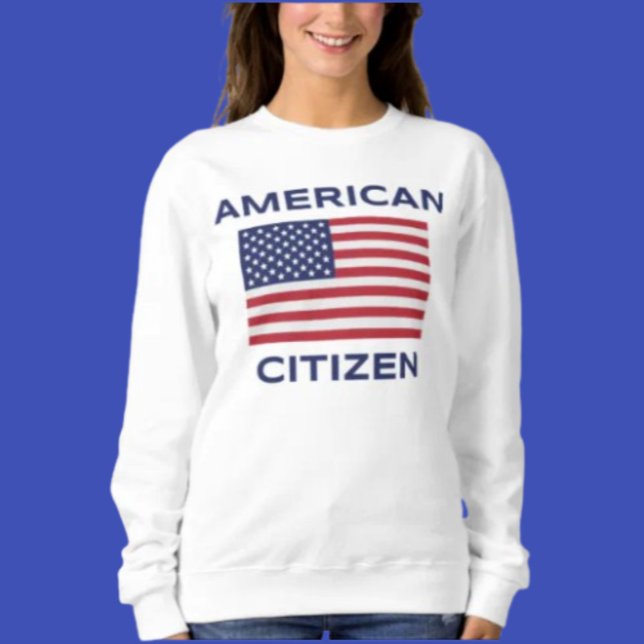 Camisola de Moletom com Bandeira Americana em Dest (Criador carregado)