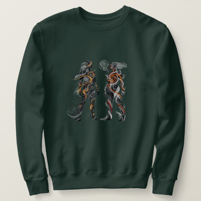 Camisola de Moletom Masculina Dualidade Abstrata (Frente do Design)